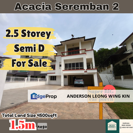 🏡 𝐒𝐩𝐚𝐜𝐢𝐨𝐮𝐬  𝟐.𝟓-𝐒𝐭𝐨𝐫𝐞𝐲 𝐒𝐞𝐦𝐢-𝐃𝐞𝐭𝐚𝐜𝐡𝐞𝐝 𝐇𝐨𝐦𝐞 𝐢𝐧 𝐀𝐜𝐚𝐜𝐢𝐚 𝐒𝐞𝐫𝐞𝐦𝐛𝐚𝐧 𝟐💥, Negeri Sembilan, Seremban