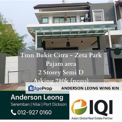 🏡𝐓𝐚𝐦𝐚𝐧 𝐁𝐮𝐤𝐢𝐭 𝐂𝐢𝐭𝐫𝐚, 𝐏𝐚𝐣𝐚𝐦 - 𝐒𝐞𝐦𝐢-𝐃 𝐰𝐢𝐭𝐡 𝐒𝐩𝐚𝐜𝐢𝐨𝐮𝐬 𝐋𝐚𝐲𝐨𝐮𝐭 & 𝐄𝐱𝐭𝐫𝐚 𝐋𝐚𝐧𝐝 𝐅𝐨𝐫 𝐒𝐚𝐥𝐞, Negeri Sembilan, Nilai