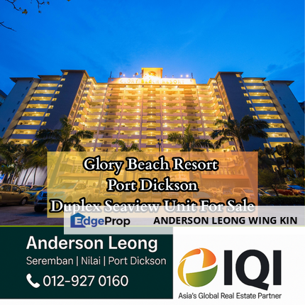 🏦🌊𝐆𝐥𝐨𝐫𝐲 𝐁𝐞𝐚𝐜𝐡 𝐑𝐞𝐬𝐨𝐫𝐭, 𝐏𝐨𝐫𝐭 𝐃𝐢𝐜𝐤𝐬𝐨𝐧 – 𝐒𝐞𝐚𝐯𝐢𝐞𝐰 𝐃𝐮𝐩𝐥𝐞𝐱 𝐔𝐧𝐢𝐭 𝐅𝐨𝐫 𝐒𝐚𝐥𝐞, Negeri Sembilan, Port Dickson