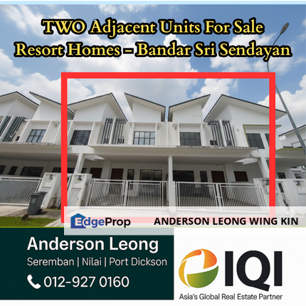 𝐑𝐞𝐬𝐨𝐫𝐭 𝐇𝐨𝐦𝐞𝐬, 𝐁𝐚𝐧𝐝𝐚𝐫 𝐒𝐫𝐢 𝐒𝐞𝐧𝐝𝐚𝐲𝐚𝐧 - 𝐓𝐖𝐎 𝐒𝐢𝐝𝐞-𝐛𝐲-𝐒𝐢𝐝𝐞 𝐔𝐧𝐢𝐭𝐬 𝐍𝐨𝐰 𝐟𝐨𝐫 𝐒𝐚𝐥𝐞, Negeri Sembilan, Seremban