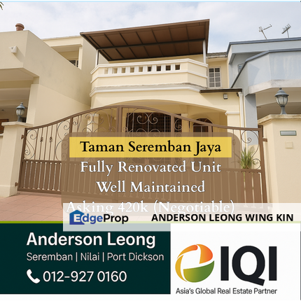 🏡Taman Seremban Jaya | Nice Fully Extended 2-Storey Terrace For Sale, Negeri Sembilan, Seremban