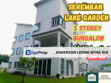 Big Land & Big Built Up 3 Storey Bungalow at Seremban Lake Garden For Sale, Negeri Sembilan, Seremban