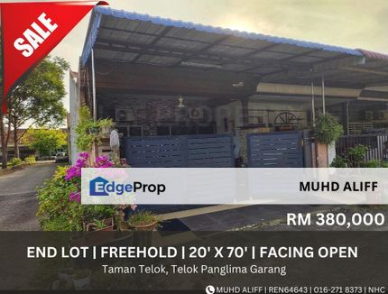 End Lot Freehold Facing Open Taman Telok Panglima Garang , Selangor, Telok Panglima Garang