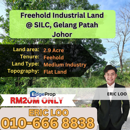 SILC Freehold Industrial Land, Nusajaya, Gelang Patah, 2.9 Acres, Johor, Johor Bahru