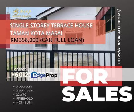 Kota Masai single storey Terrace house for sale , Johor, Pasir Gudang