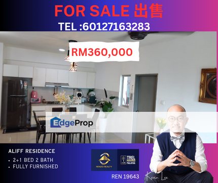 ALIF RESIDENCE FULLY FURNISHED FOR SALES, Johor, Johor Bahru