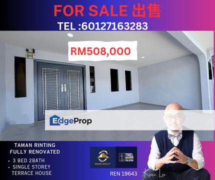 Taman Rinting Fully Renovated Single Storey House for SALES, Johor, Masai