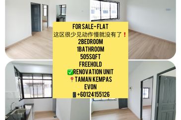 稀有单位❗️RUMAH FLAT 2BEDROOM 1BATHROOM 📍TAMAN KEMPAS , JALAN DATARAN ➡️FOR SALE