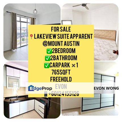 Lakeview Suite Appartement@Mount Austin～2Bedroom 2Bathroom ➡️FOR SALE, Johor, Johor Bahru