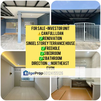 INVESTOR UNIT 🤩 FOR SALE 3BEDROOM 2 BATHROOM ✅RENOVATION UNIT📍TAMAN KOTA MASAI ➡️TIP TOP UNIT, Johor, Pasir Gudang