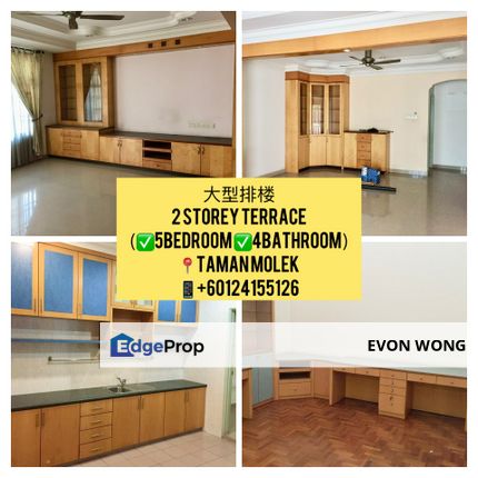 Limited Unit AA Unit 大型双层排楼5B4B @TAMAN MOLEK ➡️ FOR SALE, Johor, Johor Bahru