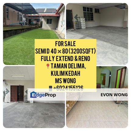 SEMI D Fully Extend & Reno❗️Fully Furnished ❗️ @ Taman Delima Kulim Kedah ➡️FOR SALE , Kedah, Kulim