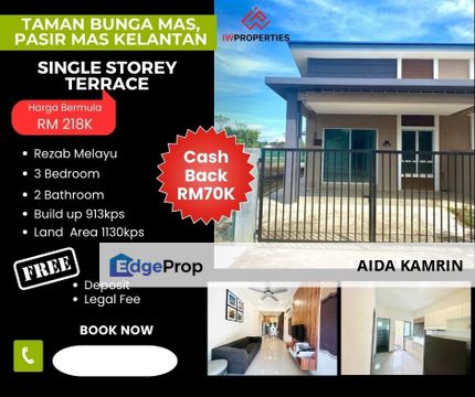 RUMAH MAMPU MILIK TAMAN BUNGA MAS, PASIR MAS, Kelantan, Pasir Mas