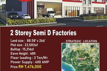 2 Storey Semi D Factories at Jenjarom 