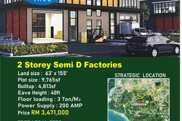 Industrial Park at Jenjarom 2 Storey Semi D Factories 