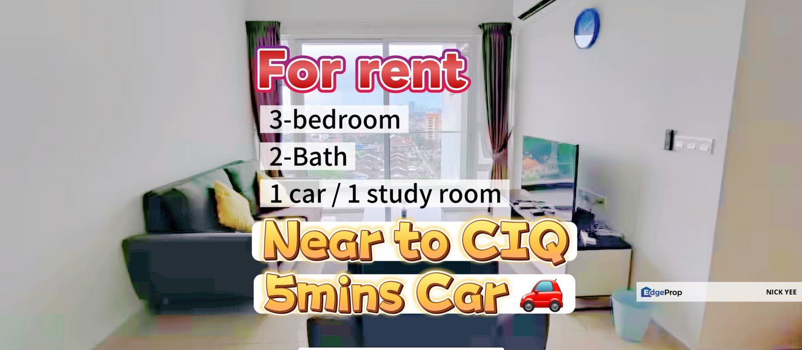 Pinnacle tower Johor Bahru apartment Rent to CIQ , Johor, Johor Bahru