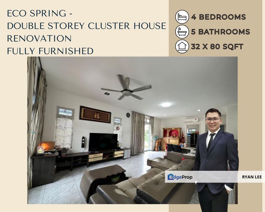 Eco Spring -  Double Storey Cluster House ( Fully furnished ), Johor, Johor Bahru