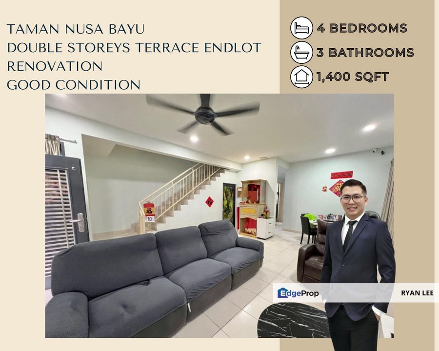 Taman Nusa Bayu - Double Storeys Terrace endlot ( Renovated ), Johor, 