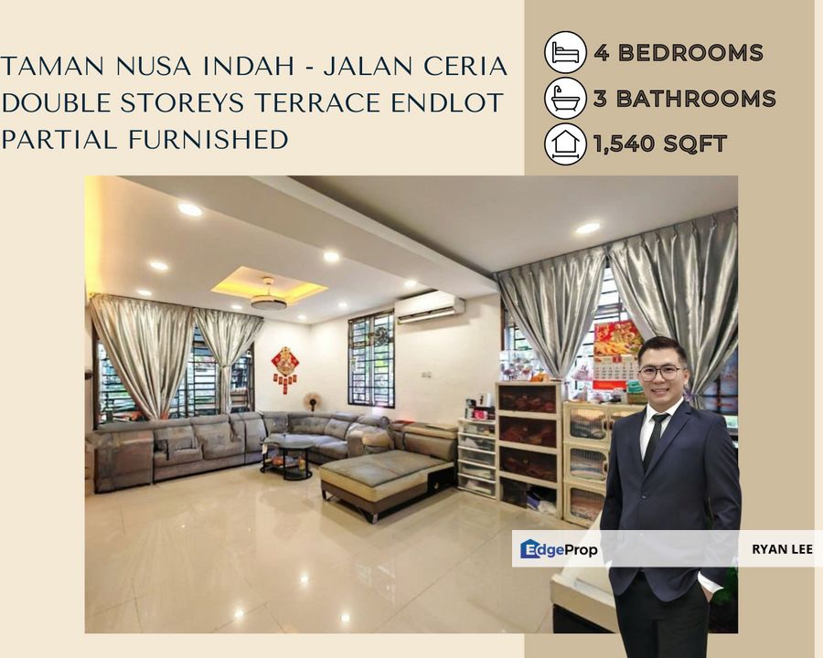 Taman Nusa Indah - Double Storeys Terrace ENDLOT (without Land), Johor, 