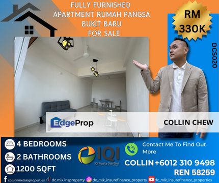 RUMAH PANGSA BUKIT BARU APARTMENT FOR SALE, Melaka, Melaka Tengah