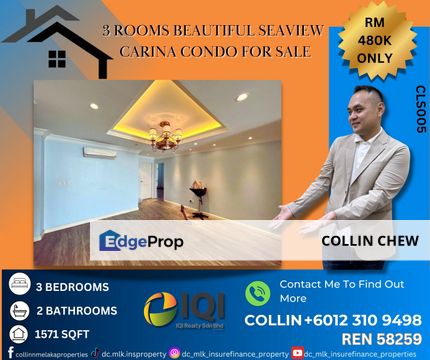 Carina, UJONG PASIR Seaview 3 Rooms Condominium FOR SALE, Melaka, Melaka Tengah