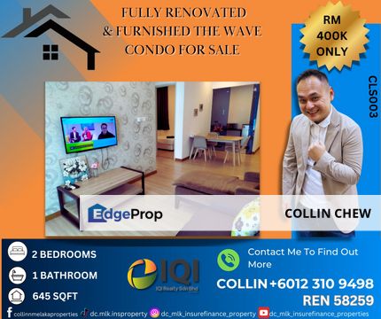 THE WAVE RENOVATED AND FURNISHED CONDOMINIUM FOR SALE, Melaka, Melaka Tengah