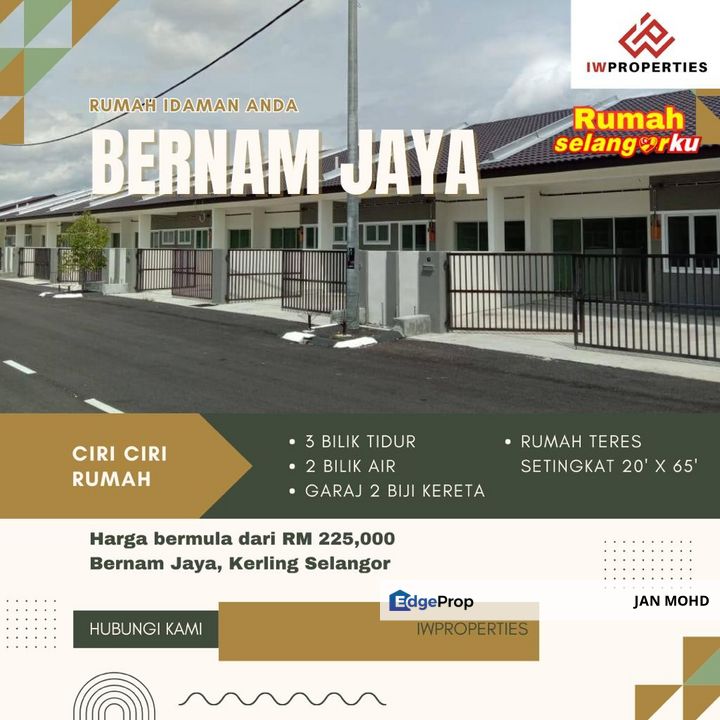 Baru Teres Rumah Selangorku Bernam Jaya Kerling Selangor for Sale