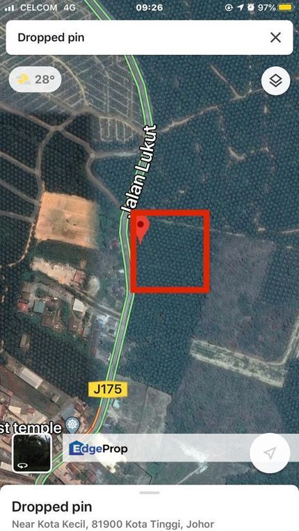 Kota Tinggi Land for Sale Jalan Lukut, Johor, Kota Tinggi