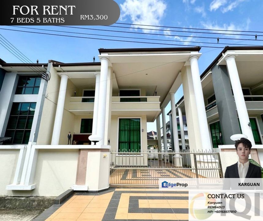 FOR RENT.Taman Bayshore 3 Storey Semi Detached House at Lutong Miri for