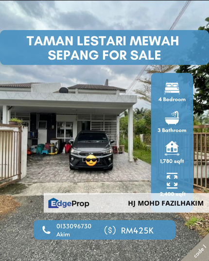 Taman Lestari Mewah Dengkil Sepang Selangor For Sale, Selangor, Dengkil