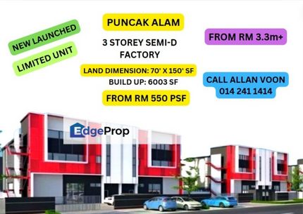 BEST INVESTEMENT (SEMI D WAREHOUSE) IN PUNCAK ALAM, Selangor, Bandar Puncak Alam