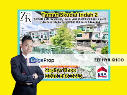 Jalan Keindahan @ Taman Skudai Indah 2 - Beside Mutiara Rini - 3 Storey Cluster House For Sale, Johor, Skudai