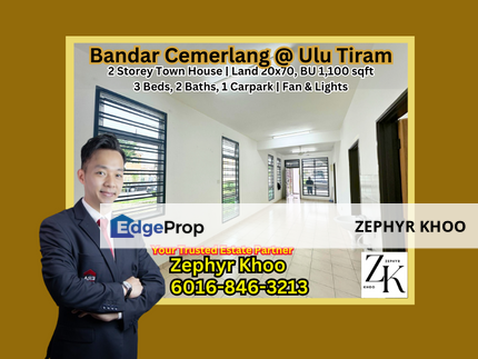 Bandar Cemerlang Precinct B @ Ulu Tiram 2 Storey Town House For Rent, Johor, Ulu Tiram