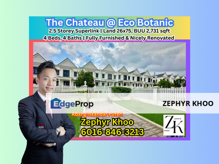 The Chateau, Grassten @ Eco Botanic 2.5 Storey Superlink House For Sale, Johor, Nusajaya