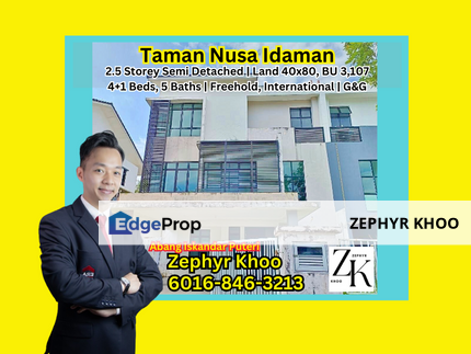 Jalan Idaman 5 @ Taman Nusa Idaman 2.5 Storey Semi Detached House For Sale, Johor, Nusajaya