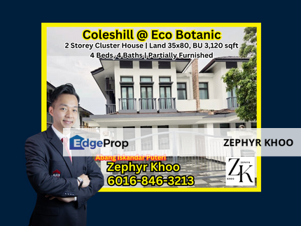 Coleshill @ Eco Botanic 2 Storey Cluster House For Rent, Johor, Nusajaya