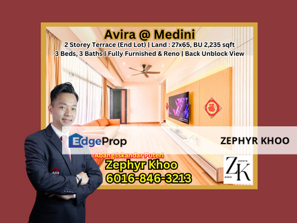 Avira @ Medini 2 Storey Terrace House End Lot For Sale, Johor, Nusajaya