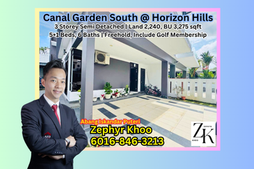 The Canal Garden South @ Horizon Hills 3 Storey Semi Detached (Cluster Type) For Sale Now!