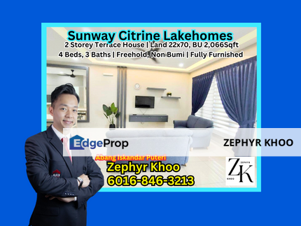 Sunway Citrine Lakehomes  Double Storey Terrace House For Sale, Johor, 