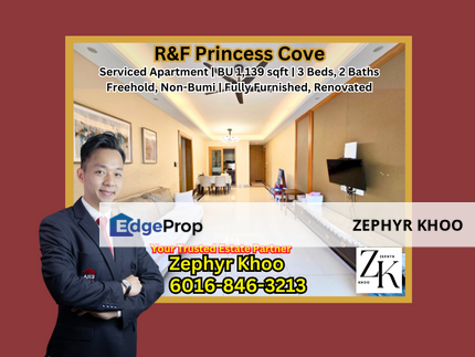 R&F Princess Cove Serviced Apartment 3 Bedrooms For Sale, Johor, Johor Bahru