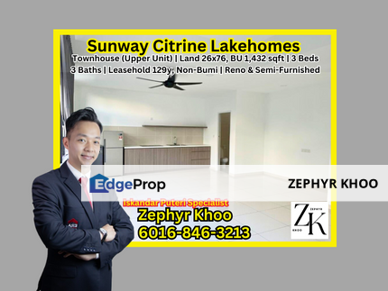 Sunway Citrine Lakehomes @ Sunway Iskandar Townhouse (Upper Unit) For Sale, Johor, 