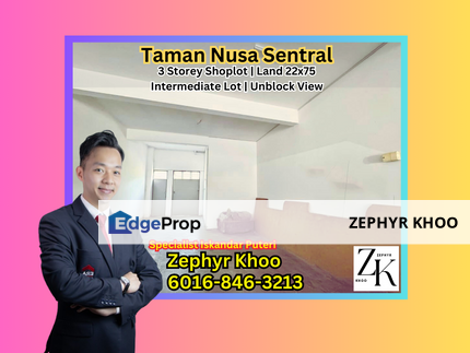 Taman Nusa Sentral 3 Storey Shoplot For Sale, Johor, 