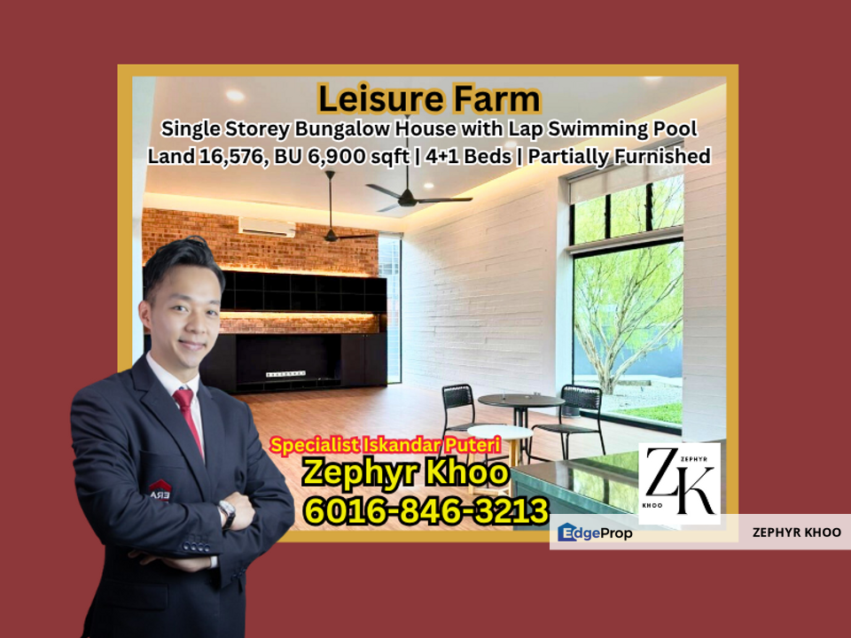 Leisure Farm Iskandar Puteri - Single Storey Bungalow House With Lap Swimming Pool For Rent, Johor, Gelang Patah