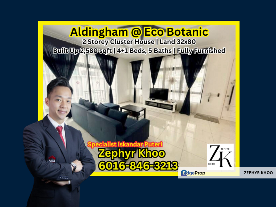 Aldingham @ Eco Botanic 2 Storey Cluster House For Rent, Johor, Nusajaya