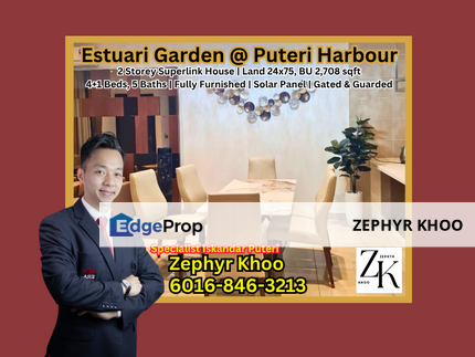 Estuari Garden @ Puteri Harbour Double Storey Superlink House For Rent, Johor, Nusajaya