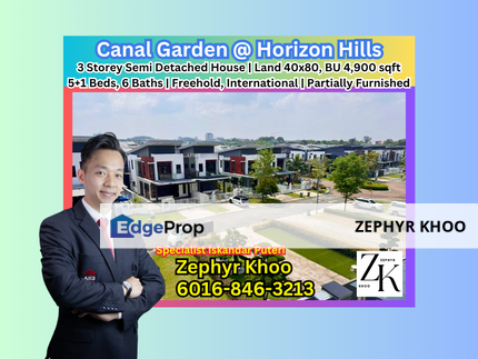 The Canal Garden @ Horizon Hills 3 Storey Semi Detached House For Sale, Johor, 