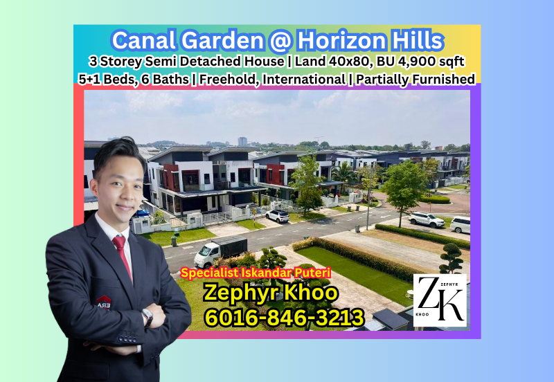 The Canal Garden @ Horizon Hills 3 Storey Semi Detached House For Sale Now!