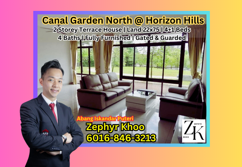 The Canal Garden North @ Horizon Hills Double Storey Terrace House For Rent!