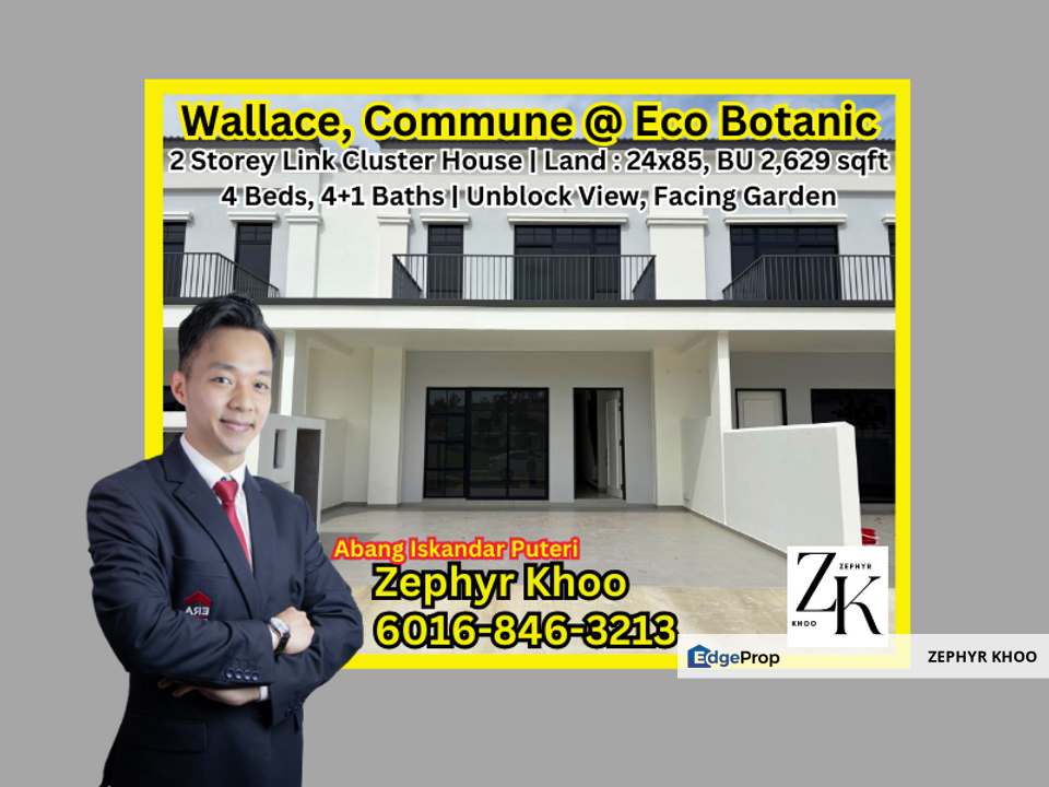 Wallace, Commune @ Eco Botanic Double Storey Link Cluster House For Sale, Johor, Nusajaya