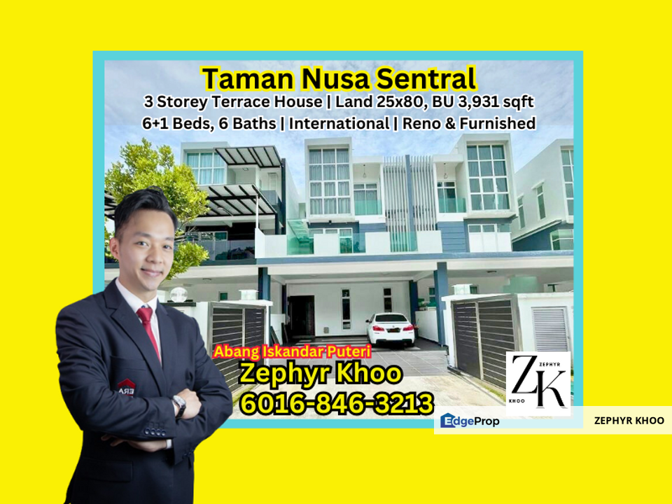 Taman Nusa Sentral @ Iskandar Puteri 3 Storey Terrace House Taman Nusa Sentral For Sale Now!, Johor, Nusajaya
